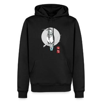 Eisvogel - Männer Premium Bio Hoodie - Schwarz - Vorne - Nico (187cm)