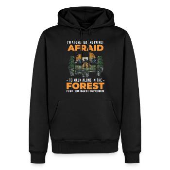 Wald Wild Jäger - Männer Premium Bio Hoodie - Schwarz - Vorne - Nico (187cm)