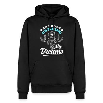 Träumen Federn Wünschen Esoterik - Männer Premium Bio Hoodie - Schwarz - Vorne - Nico (187cm)