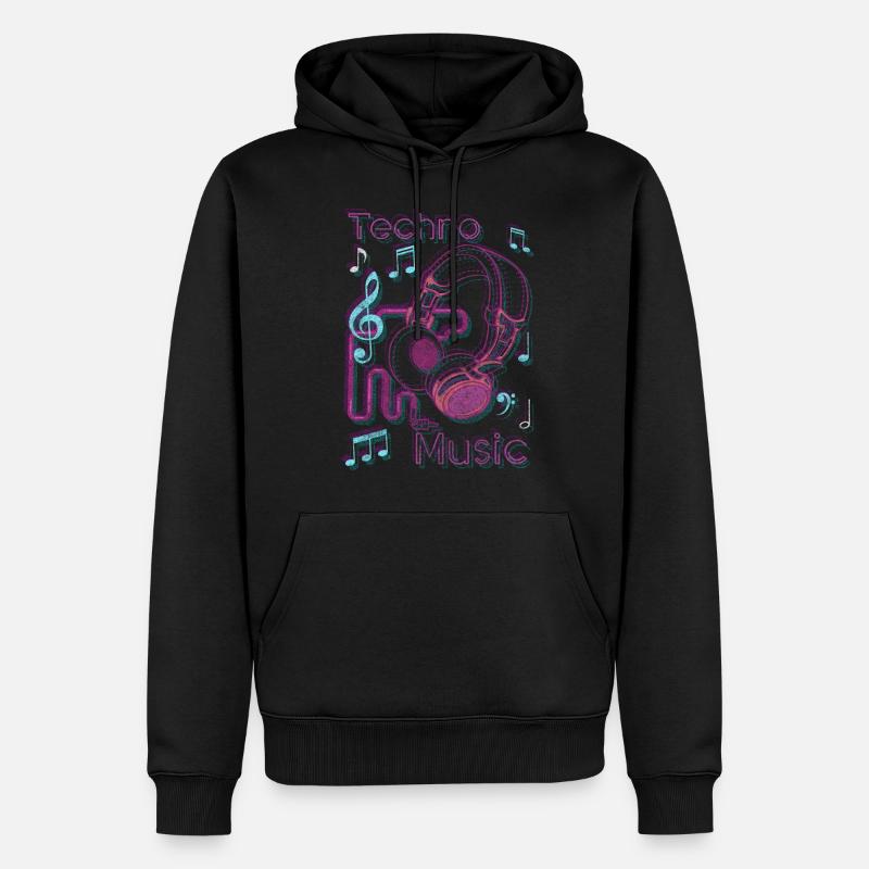 Rave Dj Tanzen Kopfhörer - Männer Premium Bio Hoodie - Schwarz