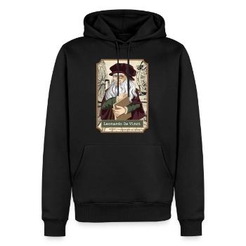 Leonardo Da Vinci - Männer Premium Bio Hoodie - Schwarz - Vorne - Nico (187cm)
