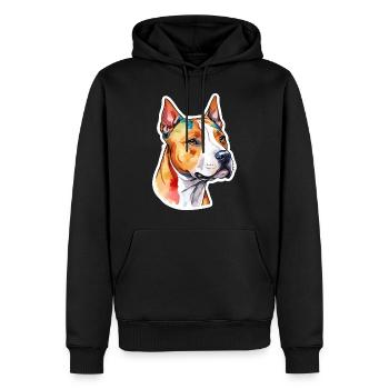 American Staffordshire Terrier Aquarelles - Sweat à capuche Premium bio Homme - noir - Devant - Nico (187cm)