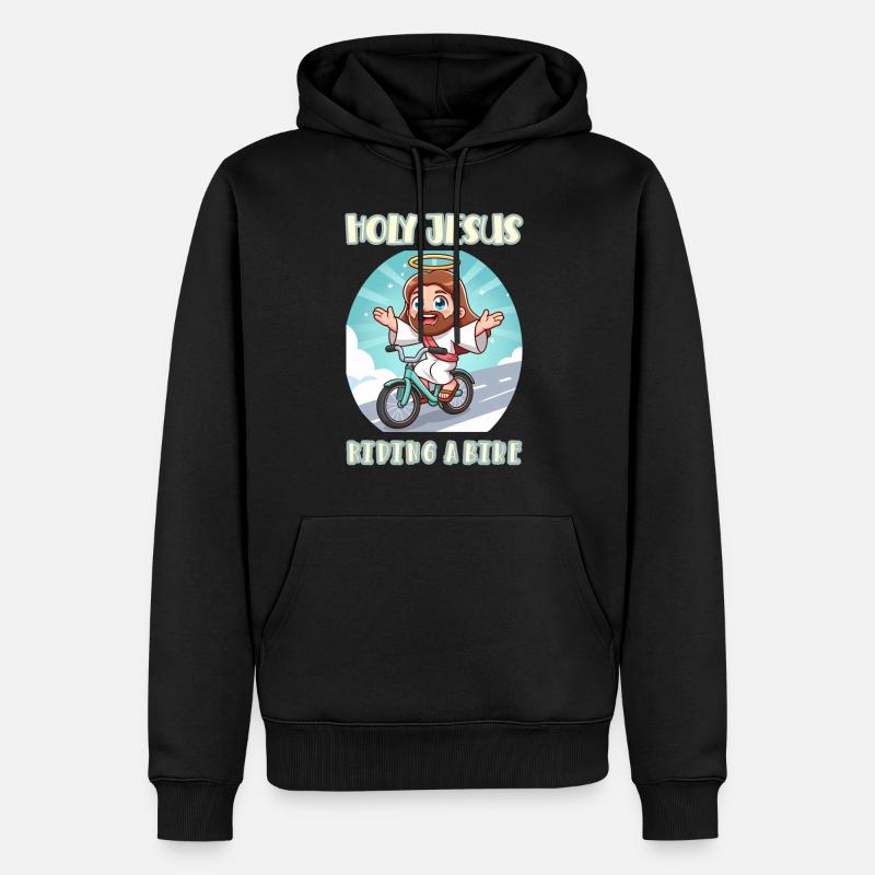 Saint Jésus à vélo - Sweat à capuche Premium bio Homme - noir