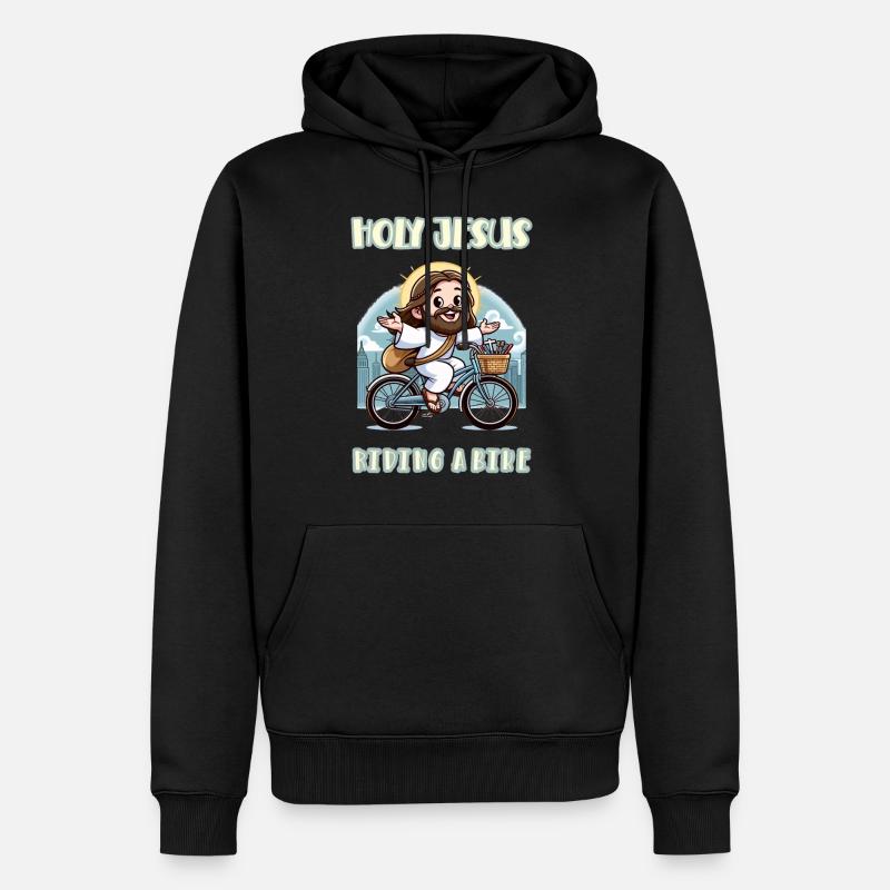 Saint Jésus à vélo - Sweat à capuche Premium bio Homme - noir