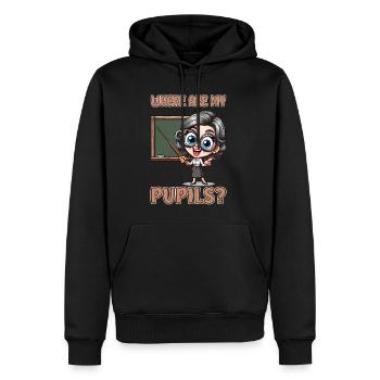 Where are my pupils? - Männer Premium Bio Hoodie - Schwarz - Vorne - Nico (187cm)