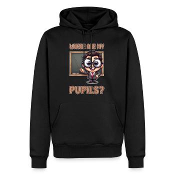 Où sont mes élèves ? - Sweat à capuche Premium bio Homme - noir - Devant - Nico (187cm)