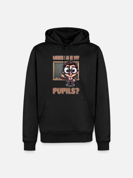 Where are my pupils? - Men’s Premium Organic Hoodie - black