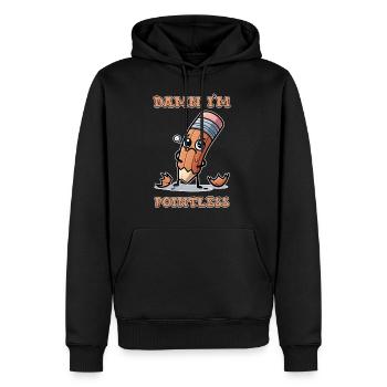 Damn I'm pointless - Männer Premium Bio Hoodie - Schwarz - Vorne - Nico (187cm)