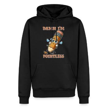 Damn I'm pointless - Männer Premium Bio Hoodie - Schwarz - Vorne - Nico (187cm)