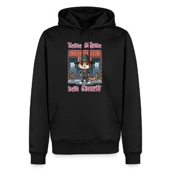 Keine Mäuse (Geld) - kein Eintritt - Männer Premium Bio Hoodie - Schwarz - Vorne - Nico (187cm)