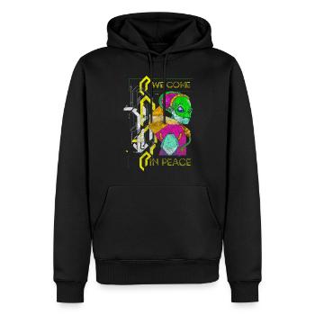 Zukunft Neon Futuristisch - Männer Premium Bio Hoodie - Schwarz - Vorne - Nico (187cm)
