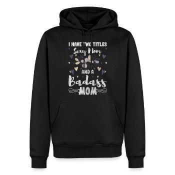 Progéniture Mère célibataire fierté - Sweat à capuche Premium bio Homme - noir - Devant - Nico (187cm)