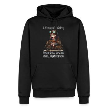 Première journée d’école Steampunk - Sweat à capuche Premium bio Homme - noir - Devant - Nico (187cm)