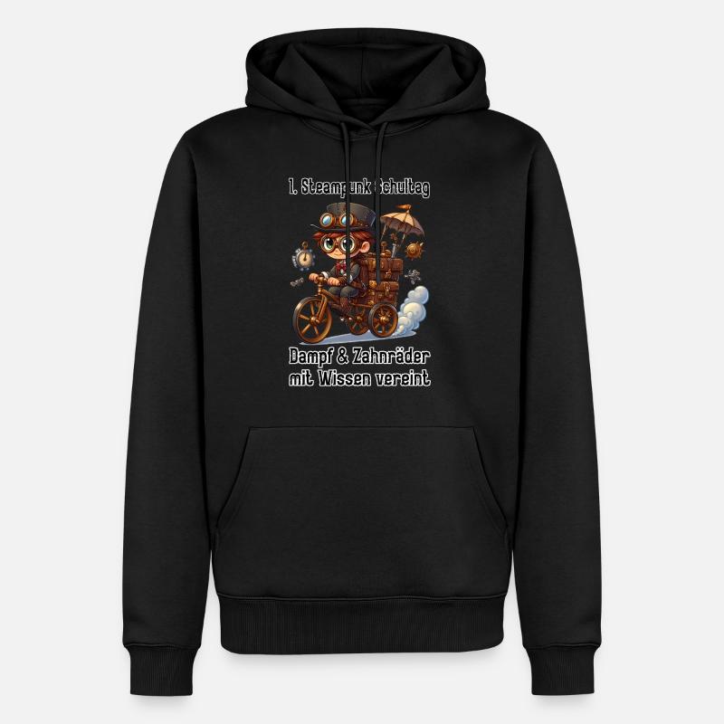Première journée d’école Steampunk - Sweat à capuche Premium bio Homme - noir