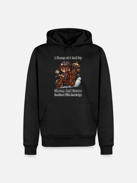 First Steampunk School Day - Men’s Premium Organic Hoodie - black