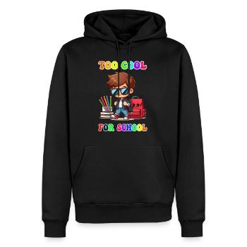 To cool for school - Männer Premium Bio Hoodie - Schwarz - Vorne - Nico (187cm)