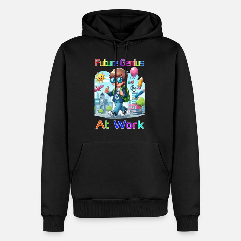 Le futur génie à l’œuvre - Sweat à capuche Premium bio Homme - noir