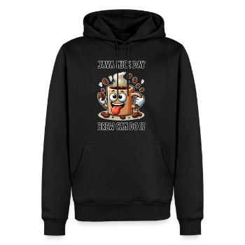 Belle journée à Java - Brew peut le faire - Sweat à capuche Premium bio Homme - noir - Devant - Nico (187cm)