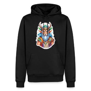 Aquarelles de druide - Sweat à capuche Premium bio Homme - noir - Devant - Nico (187cm)