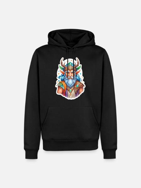 Druide Wasserfarben - Männer Premium Bio Hoodie - Schwarz