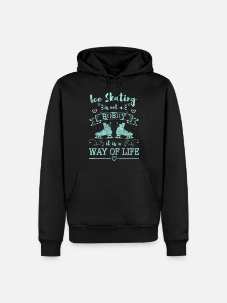 Eisläufer Eisbahn Extremsport - Männer Premium Bio Hoodie - Schwarz