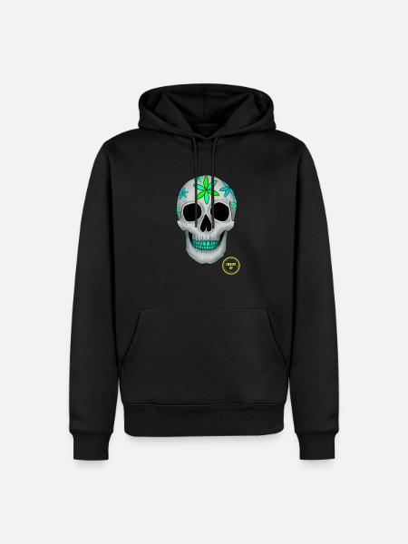 RetroSkull - Männer Premium Bio Hoodie - Schwarz