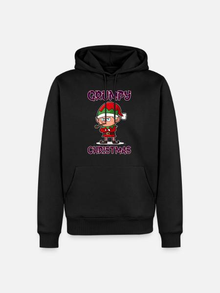 Grumpy Christmas Elf - Men’s Premium Organic Hoodie - black