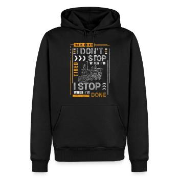 Modellbahn Lokführer Modellbau Sammler - Männer Premium Bio Hoodie - Schwarz - Vorne - Nico (187cm)