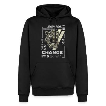 Leoparden Jäger Schnell - Männer Premium Bio Hoodie - Schwarz - Vorne - Nico (187cm)