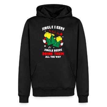 Bières du Père Noël - Sweat à capuche Premium bio Homme - noir - Devant - Nico (187cm)
