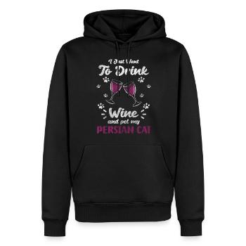 Perser Langhaarkatze - Männer Premium Bio Hoodie - Schwarz - Vorne - Nico (187cm)