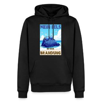 Mein Fels in der Brandung - deutsche Version - Männer Premium Bio Hoodie - Schwarz - Vorne - Nico (187cm)