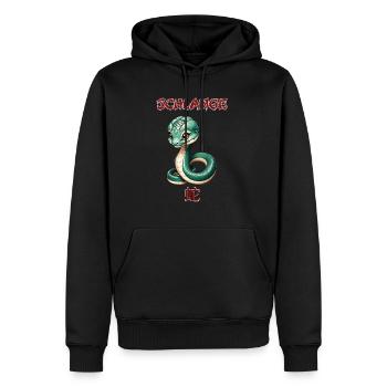 Schlange - chinesisches Sternzeichen - Astrologie - Männer Premium Bio Hoodie - Schwarz - Vorne - Nico (187cm)