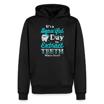 Dentiste Médecine dentaire Dentifrice - Sweat à capuche Premium bio Homme - noir - Devant - Nico (187cm)
