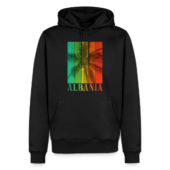 Albanien Shqipëri Sommer Palmen Strand Meer Urlaub - Männer Premium Bio Hoodie - Schwarz - Vorne - Nico (187cm)