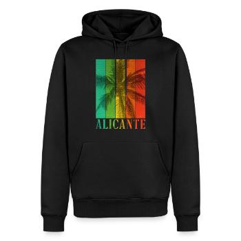 Alicante Spain Summer Palm Trees Beach Sea Holidays - Men’s Premium Organic Hoodie - black - Front - Nico (187cm)