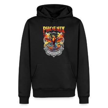 Phoenix Phoenix Fire Flames Bird Mythology - Men’s Premium Organic Hoodie - black - Front - Nico (187cm)