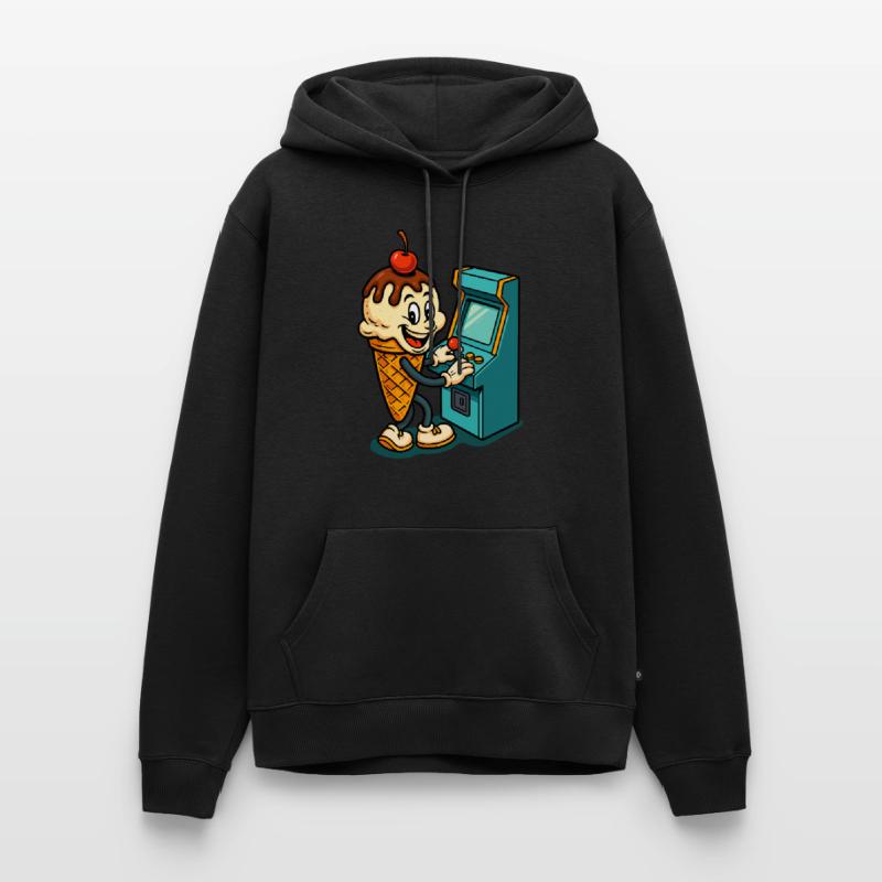 Retro Fun Eiscreme Gamer Männer Premium Bio Hoodie