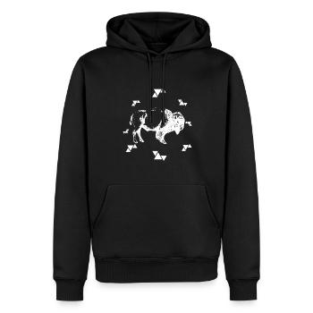 Bison - Buffalo - Sweat à capuche Premium bio Homme - noir - Devant - Nico (187cm)