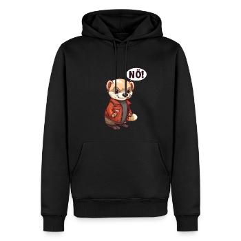 Frettchen Nö Nein - Männer Premium Bio Hoodie - Schwarz - Vorne - Nico (187cm)