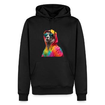 Lama avec lunettes de soleil Lama coloré en Alpaga frais - Sweat à capuche Premium bio Homme - noir - Devant - Nico (187cm)