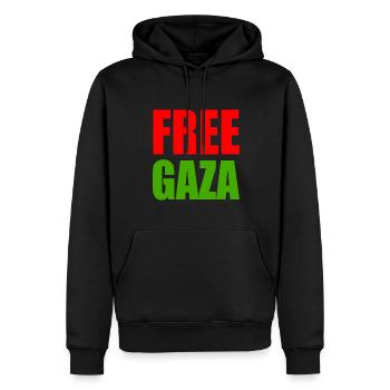 Free gaza - Männer Premium Bio Hoodie - Schwarz - Vorne - Nico (187cm)