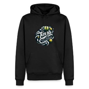 Le tennis est un sport pour les hommes et les femmes - Sweat à capuche Premium bio Homme - noir - Devant - Nico (187cm)