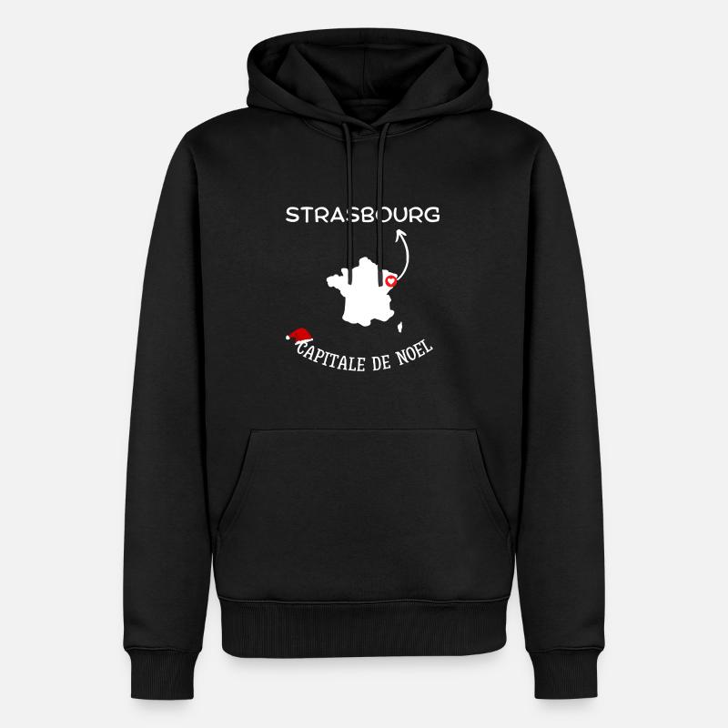 Strasbourg capitale de Noel - Sweat à capuche Premium bio Homme - noir
