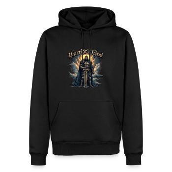 WARRIOR OF GOD - Schwarzer Ritter - Männer Premium Bio Hoodie - Schwarz - Vorne - Nico (187cm)