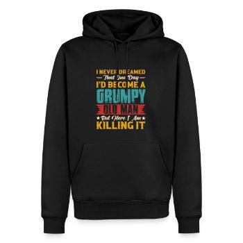 Dreamed That I'd Become A Grumpy Old Man - Men’s Premium Organic Hoodie - black - Front - Nico (187cm)