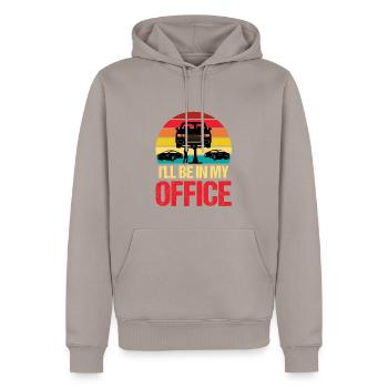Ill Be in my Office, Mécanicien de garage automobile - Sweat à capuche Premium bio Homme - taupe - Devant - Nico (187cm)