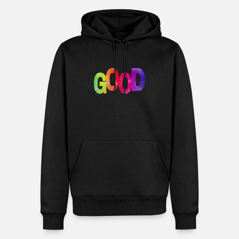 good things only - Männer Premium Bio Hoodie - Schwarz