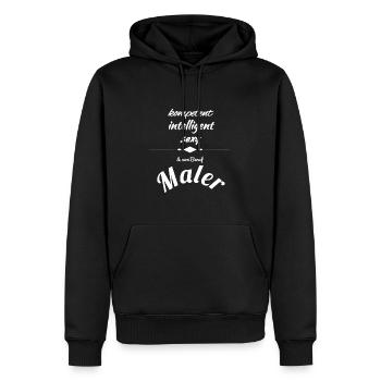 Maler - Männer Premium Bio Hoodie - Schwarz - Vorne - Nico (187cm)