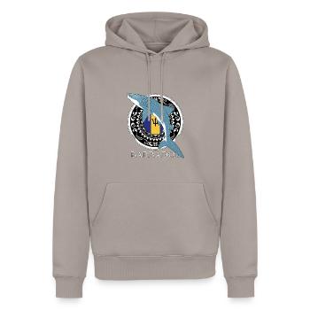Barbados Whale Shark - Men’s Premium Organic Hoodie - taupe - Front - Nico (187cm)